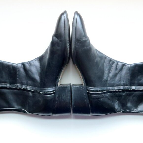 Bandolino Calabash Black Leather Half Calf Block Heel Boots Size 10 - Picture 10 of 15